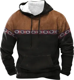 Solid Hoodie Pullover Sweater Mens Autumn And Winter Loose Plus Size Hooded Pullover Sweater Knit Sweatshirt with