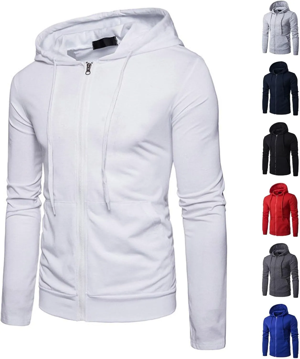 Solid Hoodie Pullover Sweater Mens Autumn And Winter Loose Plus Size Hooded Pullover Sweater Knit Sweatshirt with