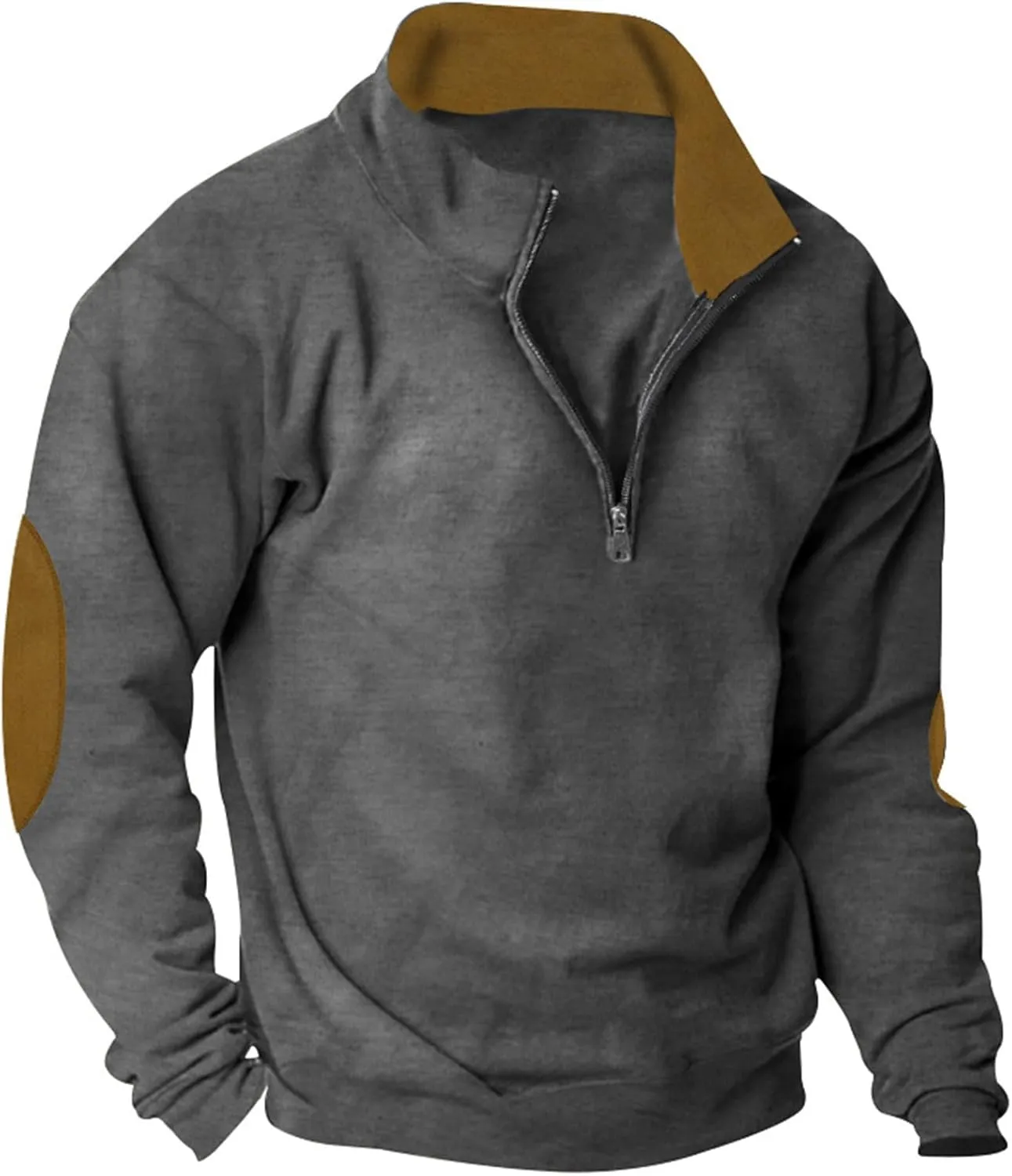 Solid Hoodie Pullover Sweater Men's Fashion Fall And Winter Casual Long Sleeve Half Zip Long Sleeve Sweatshirt Top