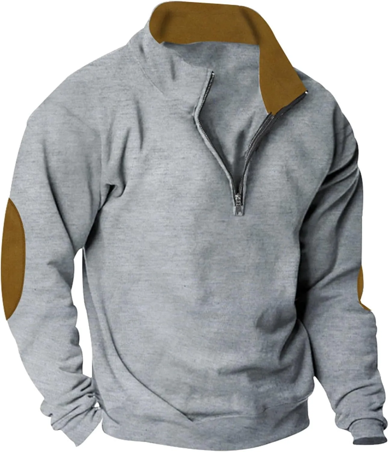 Solid Hoodie Pullover Sweater Men's Fashion Fall And Winter Casual Long Sleeve Half Zip Long Sleeve Sweatshirt Top