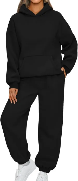Sweat Suits for Womens 2 Piece Lounge Hoodie Sweatsuit Sets Oversized Sweatshirt Baggy Sweatsuit Casual Y2k Set