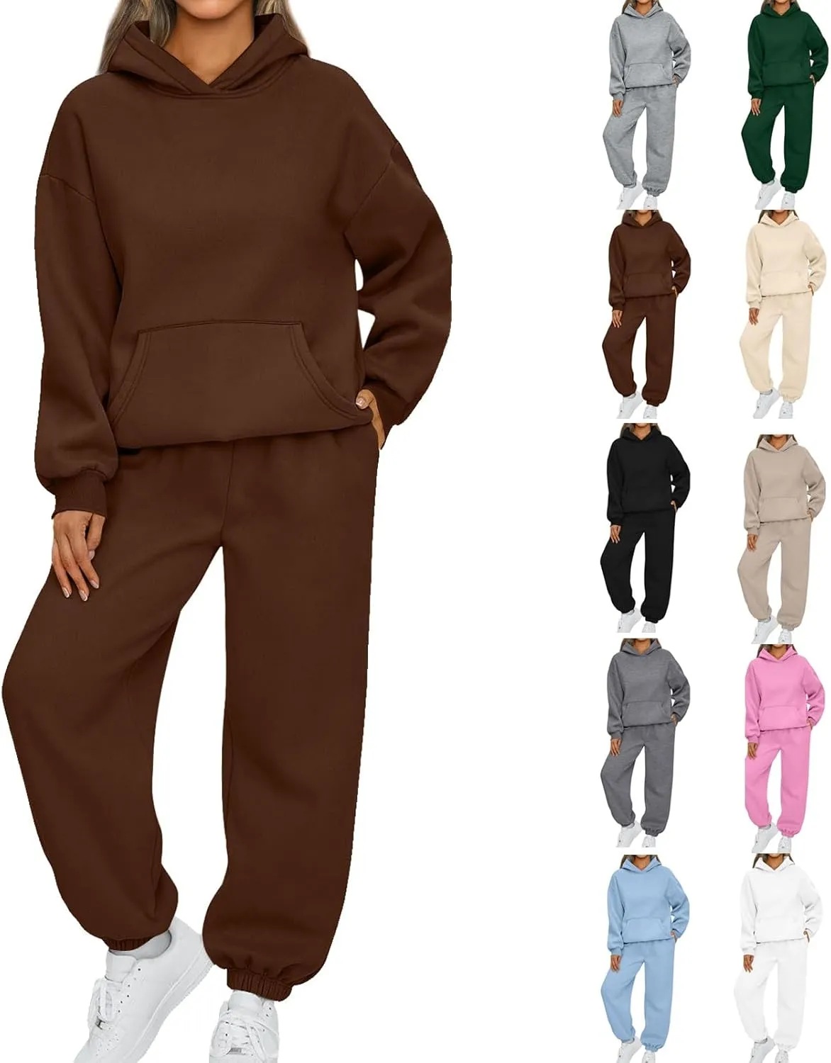 Sweat Suits for Womens 2 Piece Lounge Hoodie Sweatsuit Sets Oversized Sweatshirt Baggy Sweatsuit Casual Y2k Set