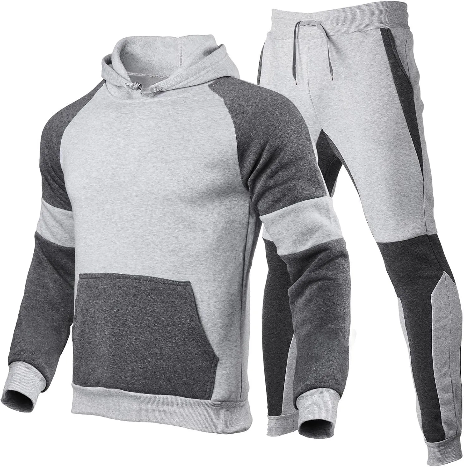 Sweatsuits for Men Set 2 Piece With Hoodie Running Sport Track Suit Casual Jogger Sweatpans Hooded Sweatshirt Set