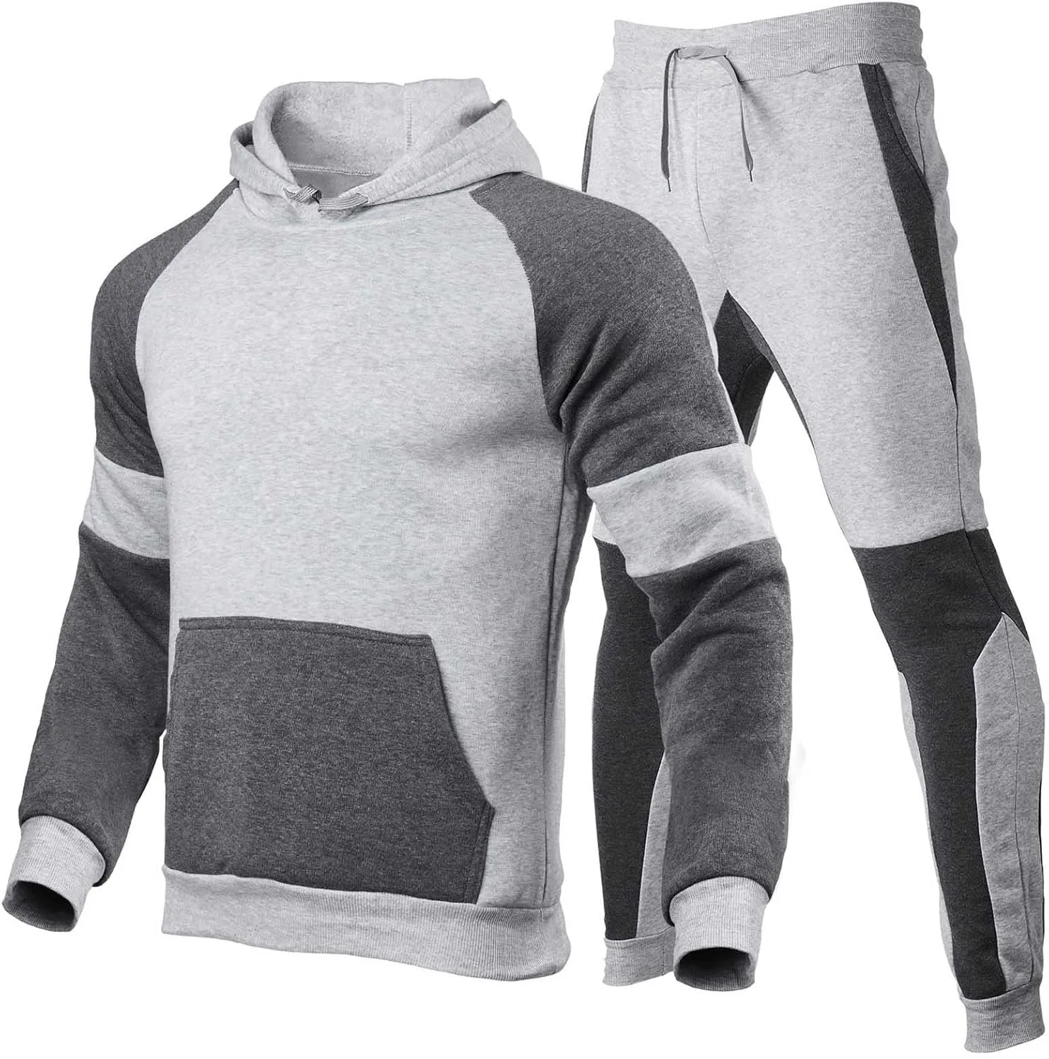Sweatsuits for Men Set 2 Piece With Hoodie Running Sport Track Suit Casual Jogger Sweatpans Hooded Sweatshirt Set