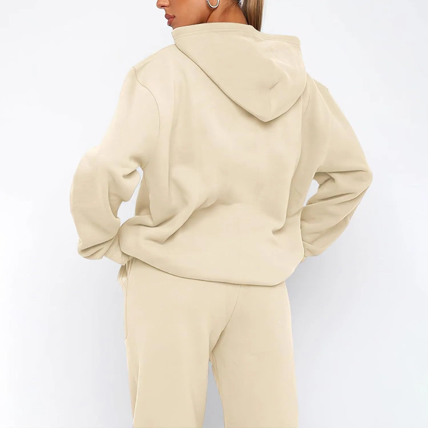 Sweatsuits for Women 2 Piece Outfits Fleece Oversized Hoodies and Sweatpants Jogger Winter Fall Tracksuit Set