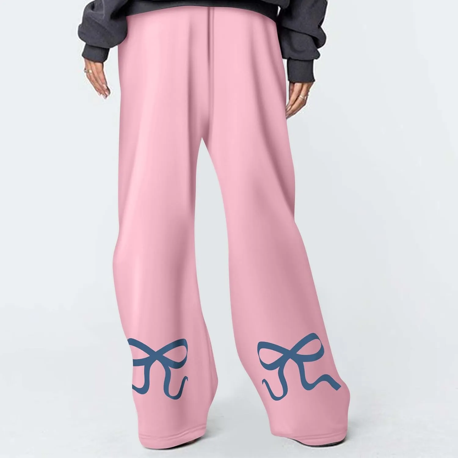 Sweatsuits Women 2 Piece Outfit Fleece Oversized Bow Hoodie and Sweatpants Track Suits Matching Lounge Pants Sets