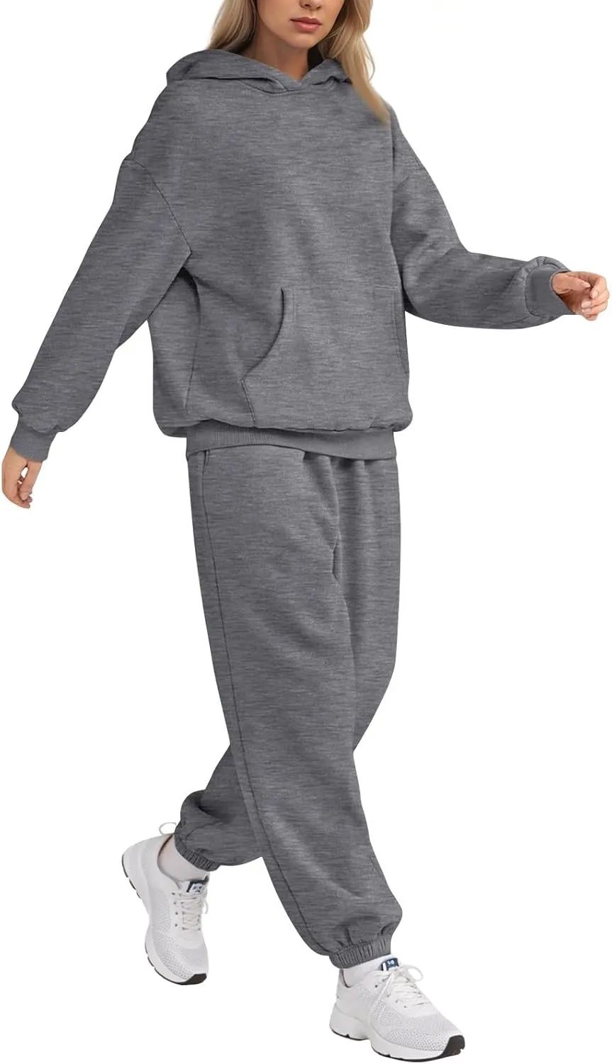 Sweatsuits Women 2 Piece Outfit Fleece Oversized Hoodie Joggers Sweatpants Track Suits Matching Lounge Pants Sets