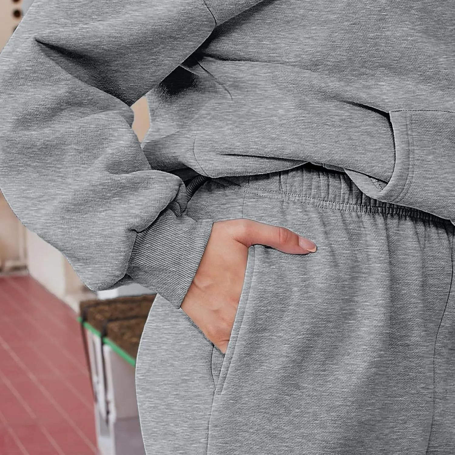 Sweatsuits Women 2 Piece Outfit Fleece Oversized Hoodie Joggers Sweatpants Track Suits Matching Lounge Pants Sets