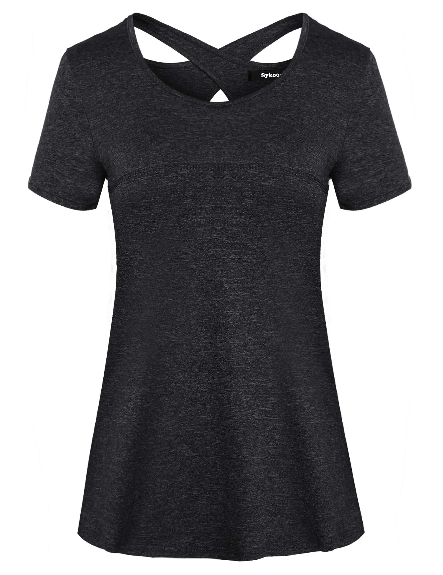 T-SHIRT Sport Femme  Manches Courtes Top de Yoga Casual Respirant