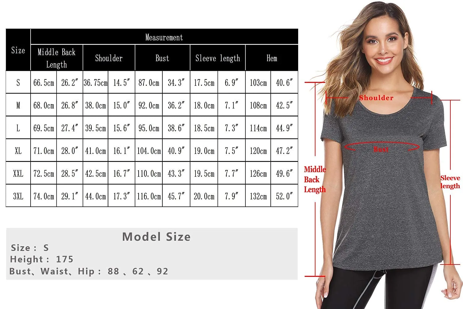 T-SHIRT Sport Femme  Manches Courtes Top de Yoga Casual Respirant