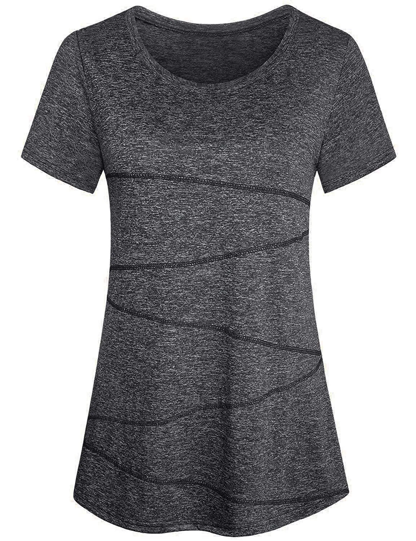 T-SHIRT Sport Femme  Manches Courtes Top de Yoga Casual Respirant