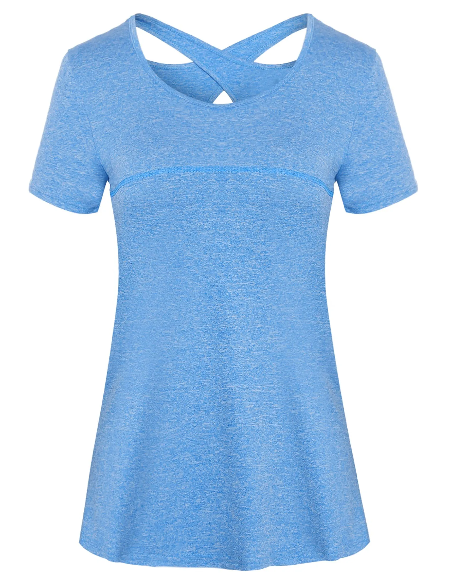 T-SHIRT Sport Femme  Manches Courtes Top de Yoga Casual Respirant