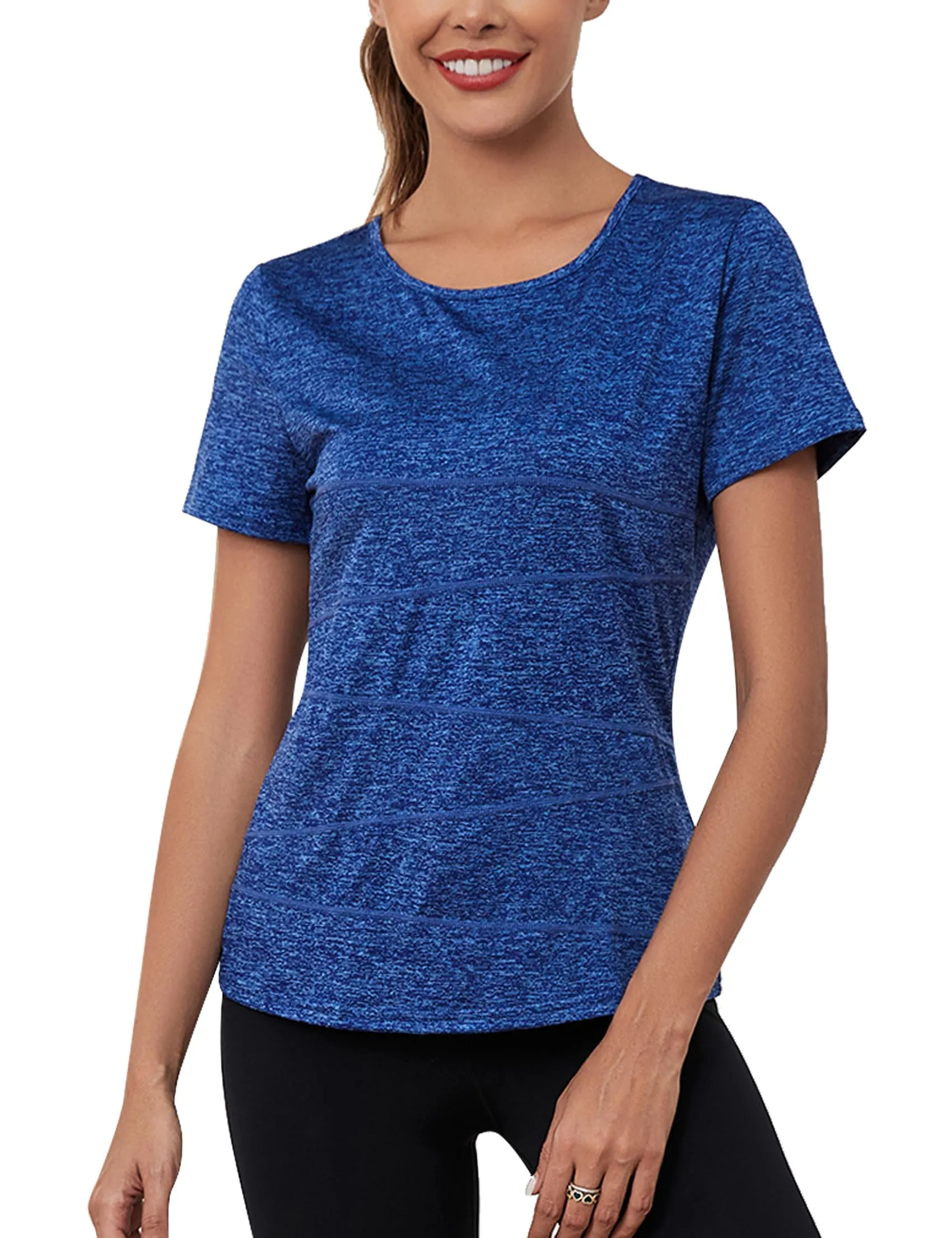 T-SHIRT Sport Femme  Manches Courtes Top de Yoga Casual Respirant