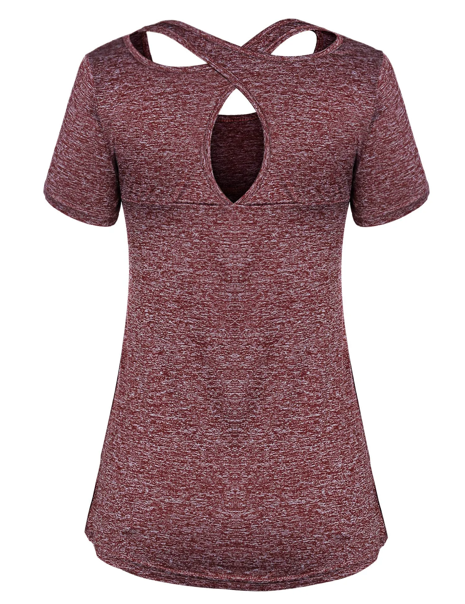 T-SHIRT Sport Femme  Manches Courtes Top de Yoga Casual Respirant