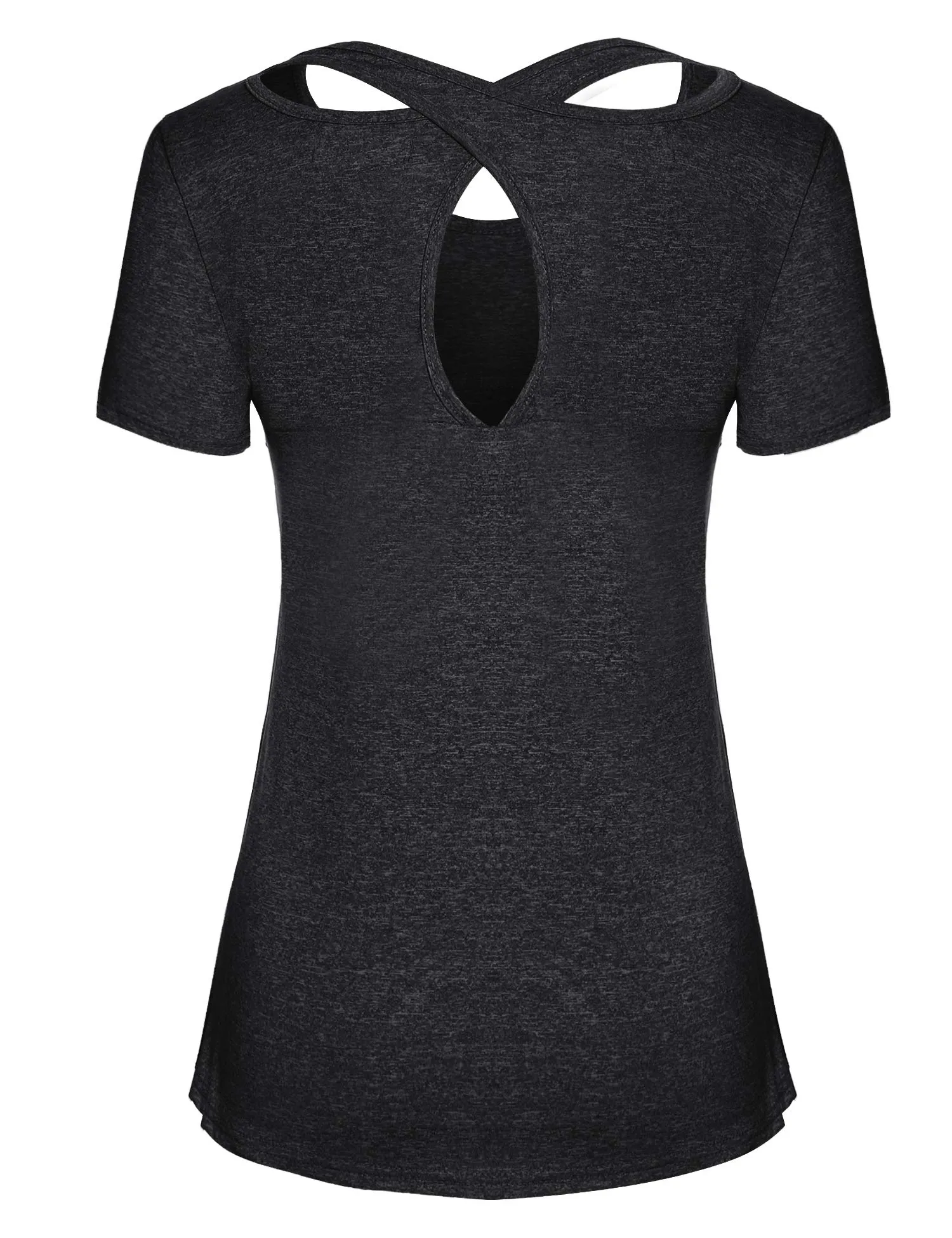 T-SHIRT Sport Femme  Manches Courtes Top de Yoga Casual Respirant