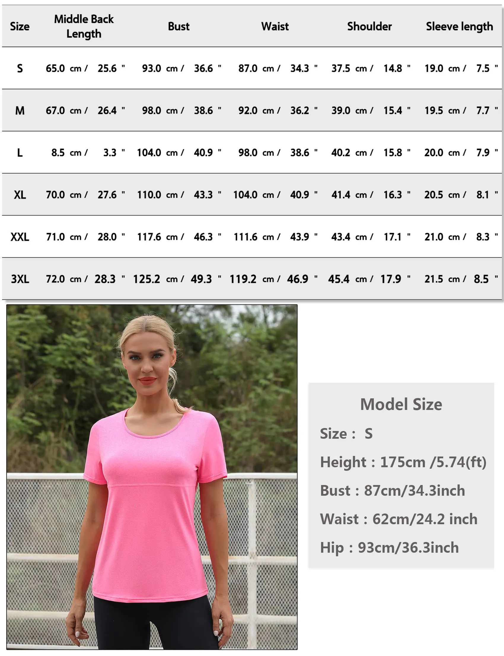 T-SHIRT Sport Femme  Manches Courtes Top de Yoga Casual Respirant