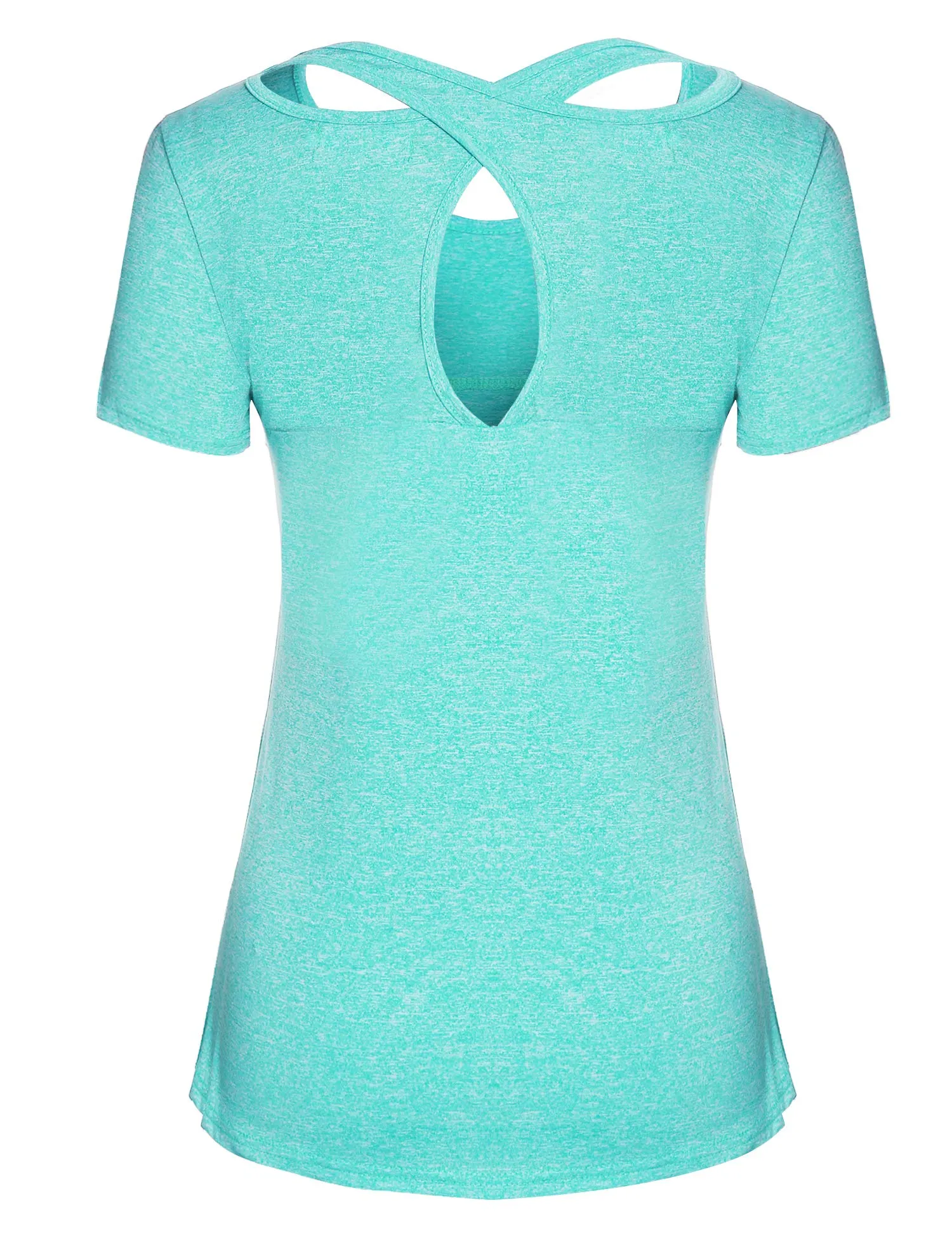 T-SHIRT Sport Femme  Manches Courtes Top de Yoga Casual Respirant