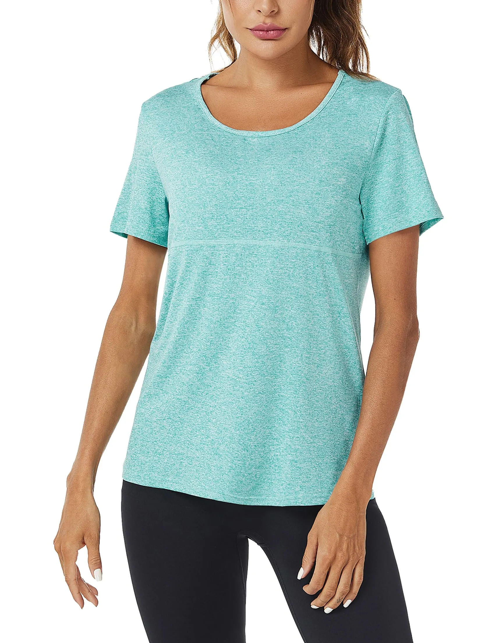 T-SHIRT Sport Femme  Manches Courtes Top de Yoga Casual Respirant
