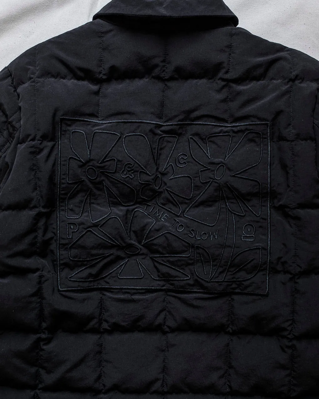 Time To Slow Quilted Jacket - Washed Black