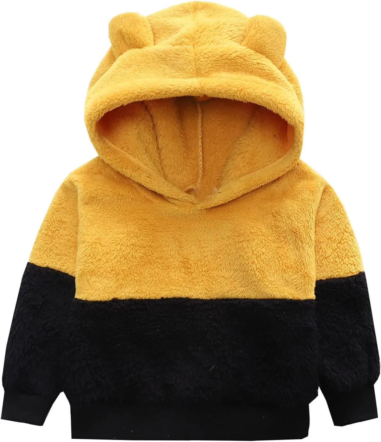 Toddler Boy Girl Sherpa Hoodies Warm Fleece Hooded Pullover Sweatshirt Long Sleeve Outwear Kids Fall Winter Outfit