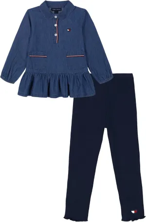 Tommy Hilfiger girls 2pc Tunic Legging Set