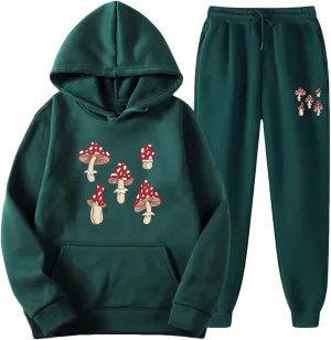 Unisex Crewneck Sweatsuit Set Men Women Oversized Jogger Sports Tracksuit Hoodies and Sweatpant 2 Piece Outfits