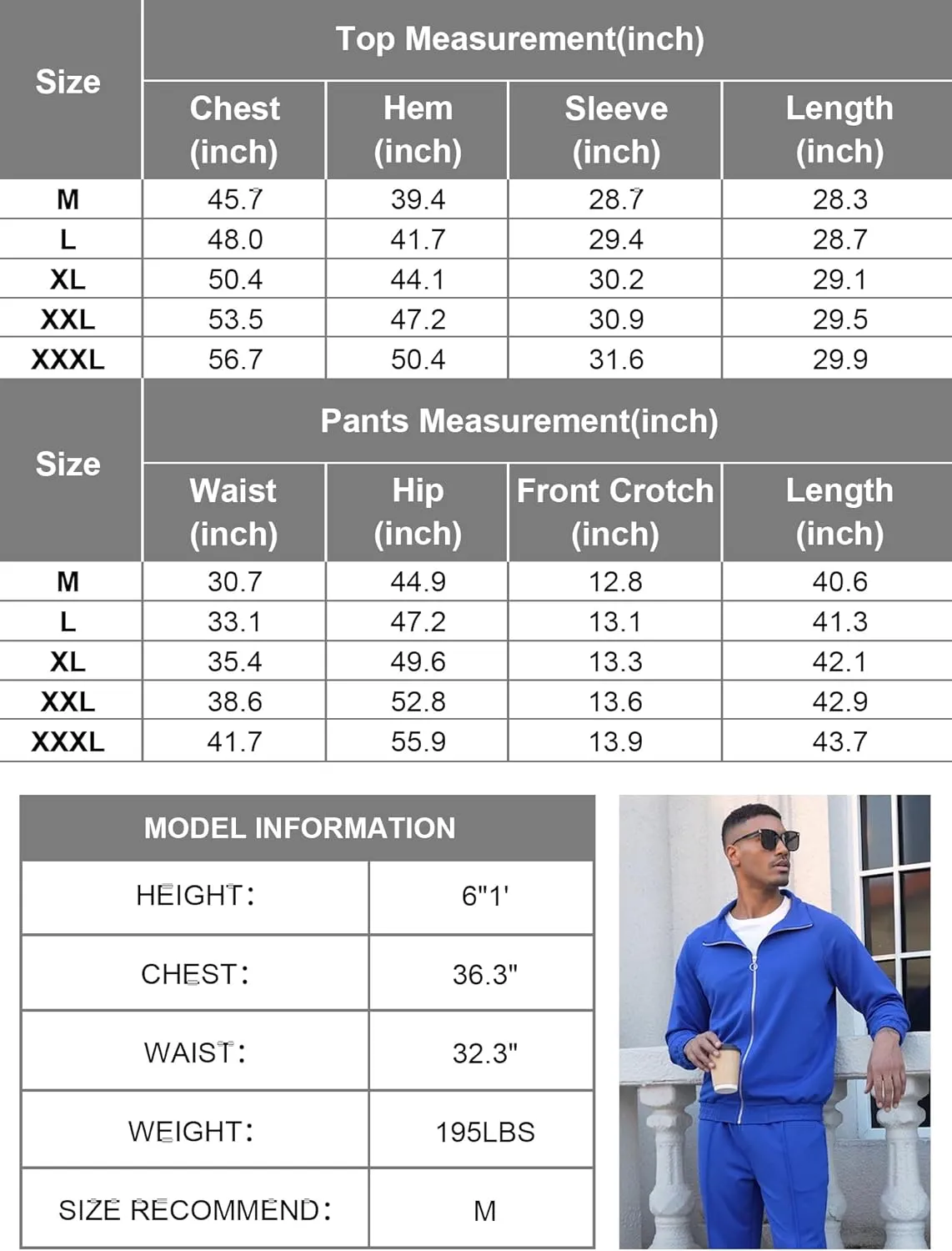 UOUA Mens 2 Piece Tracksuit Sets Casual Sweat Suits Outfit Full-Zip Jacket Jogging Pants Set for Sport Athletic