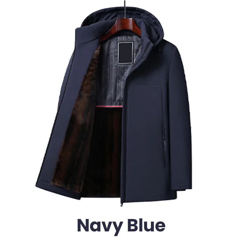 Warm Gift Mens Thermal Thick Hooded Parka Coat