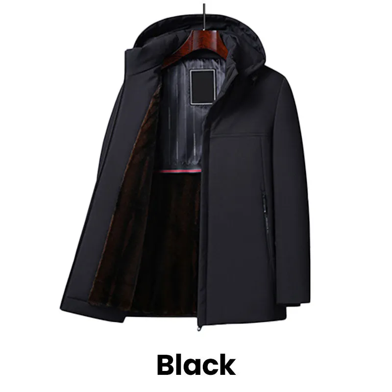 Warm Gift Mens Thermal Thick Hooded Parka Coat