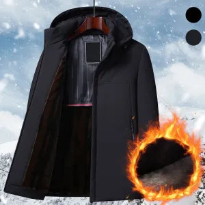 Warm Gift Mens Thermal Thick Hooded Parka Coat