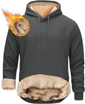 Warm Hoodies for Men 2024 Winter Fleece Heavyweight Thick Hoodie Pullover Sweatshirts Thermal Jacket with Pockets