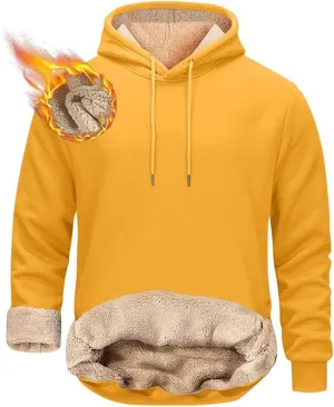 Warm Hoodies for Men 2024 Winter Fleece Heavyweight Thick Hoodie Pullover Sweatshirts Thermal Jacket with Pockets