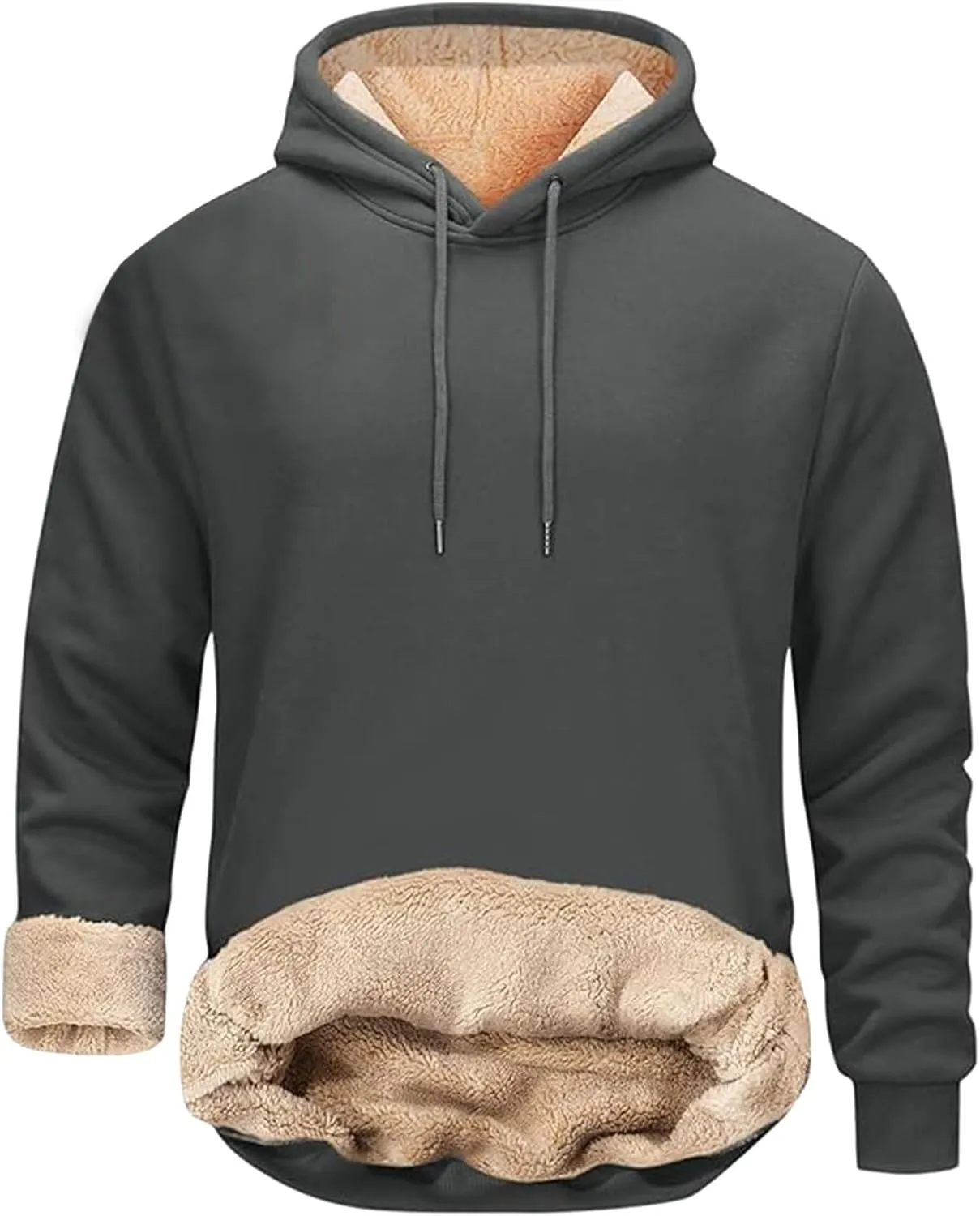 Warm Hoodies for Men 2024 Winter Fleece Heavyweight Thick Hoodie Pullover Sweatshirts Thermal Jacket with Pockets