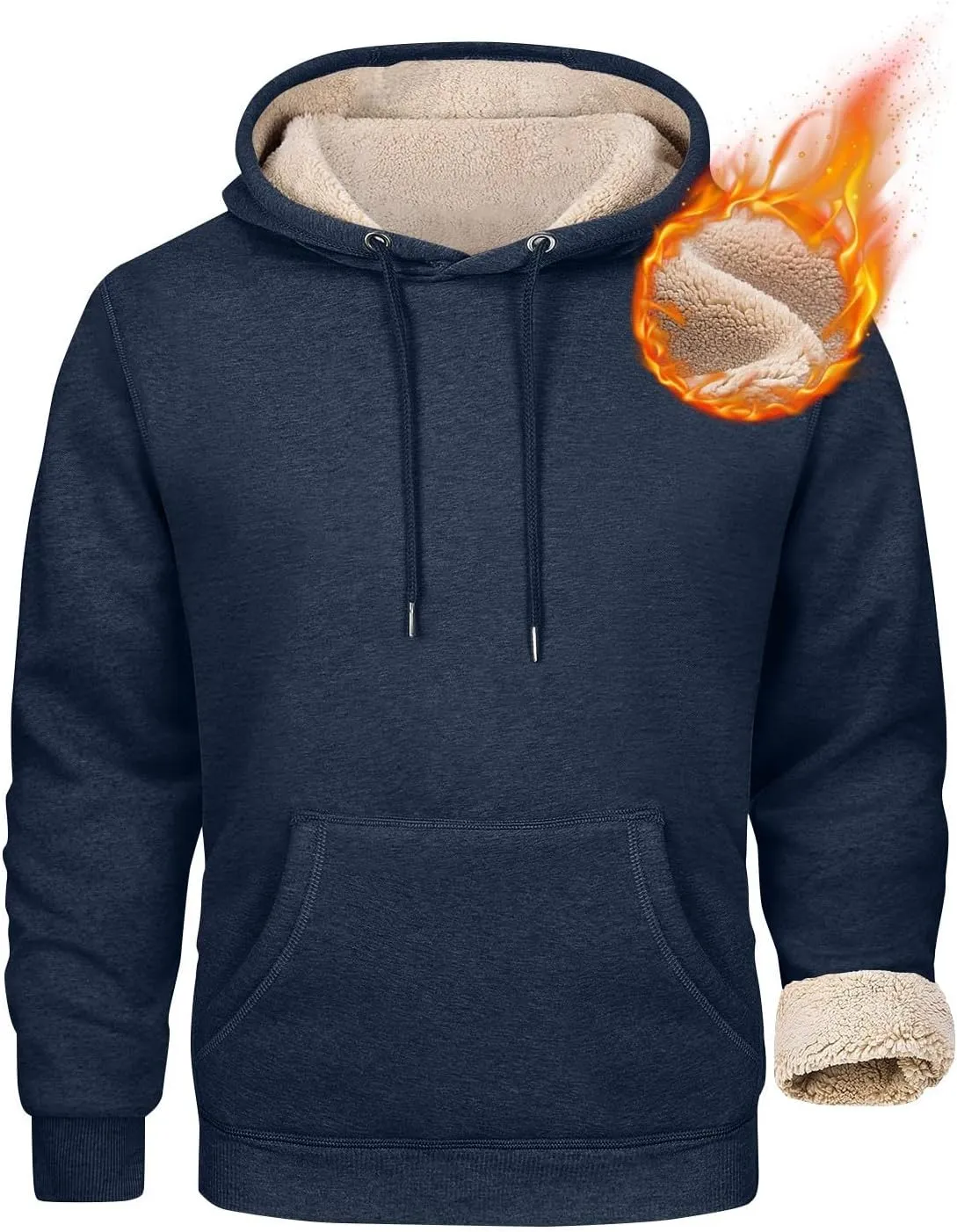 Winter Hoodies For Men Fleece Pullover Men Mens Fleece Lined Sweatshirts Fleece Hoodie Men'S Fleece Crewneck Hoodie
