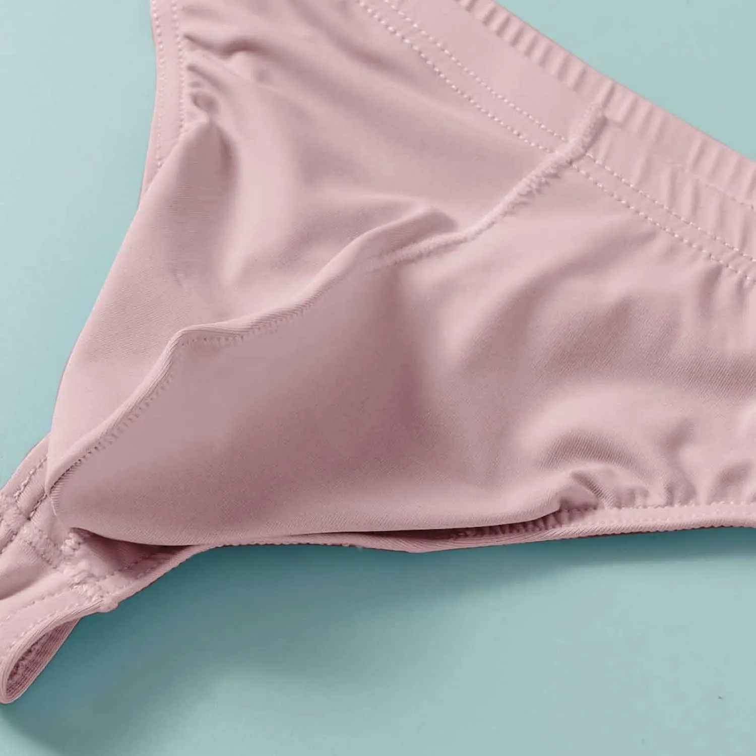 wodceeke Men's Panties Underwear Sexy Thongs Ice Silk Briefs Low Rise Breathable Underpants Sissy Lingerie