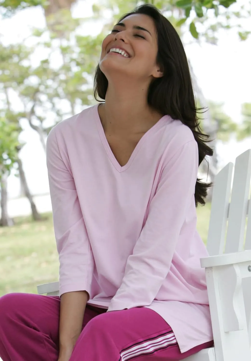 Woman Within Women's Plus Size Perfect Three-Quarter Sleeve V-Neck Tunic