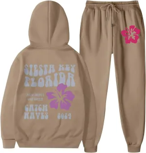 Women 2 Piece Outfit Unisex Men Preppy Hoodie Graphic Tracksuits Sweatshirts & Jogger Sweatpants Y2K Sweatsuit