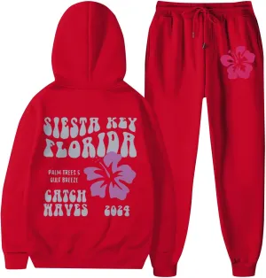 Women 2 Piece Outfit Unisex Men Preppy Hoodie Graphic Tracksuits Sweatshirts & Jogger Sweatpants Y2K Sweatsuit
