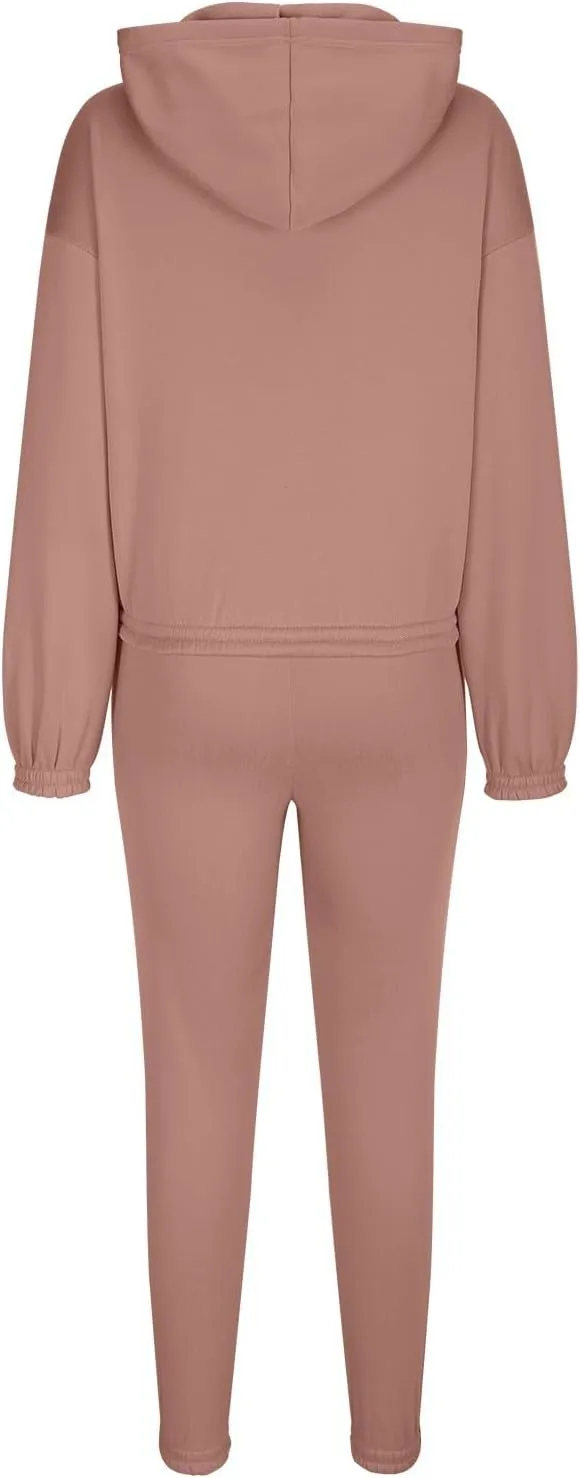 Women 2 Piece Outfits Lounge Hoodie Sweatsuit Sets Oversized Sweatshirt Fall Joogers Sweatpants with Pockets