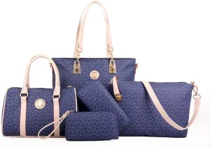 Women Handbag Set 6 Pcs PU Leather Tote Purse Set Multi-purpose Classic Shoulder Bag