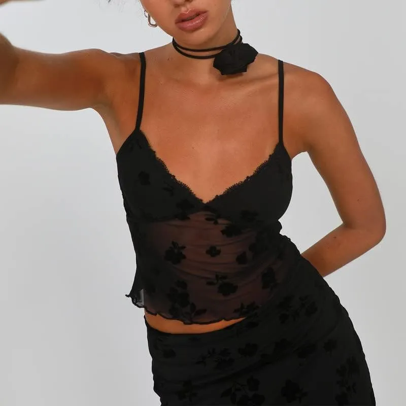 Women Lace Maxi Skirt Set Y2K See Through Mesh Tube Top Bodycon Maxi Skirt Outfits Summer Going Out Streetwear