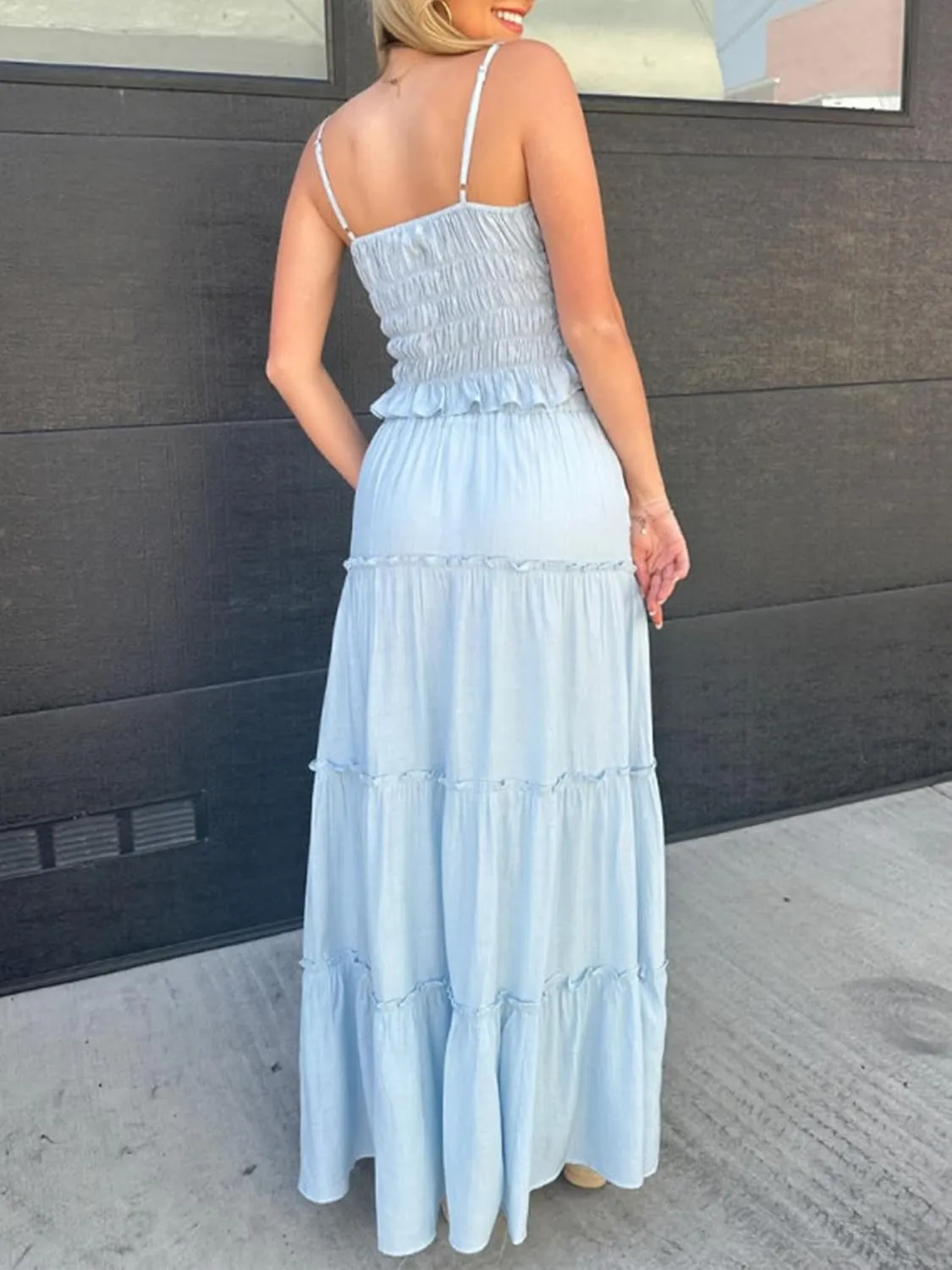 Women Long Skirt Set Y2k Sleeveless Backless Halter Top Flowy Maxi Skirt Sets Sexy Summer Two Piece