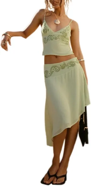 Women Y2k 2 Piece Skirt Sets Satin Backless Tank Top Bodycon Long Maxi Skirt Outfits Summer Going Out Streetwear