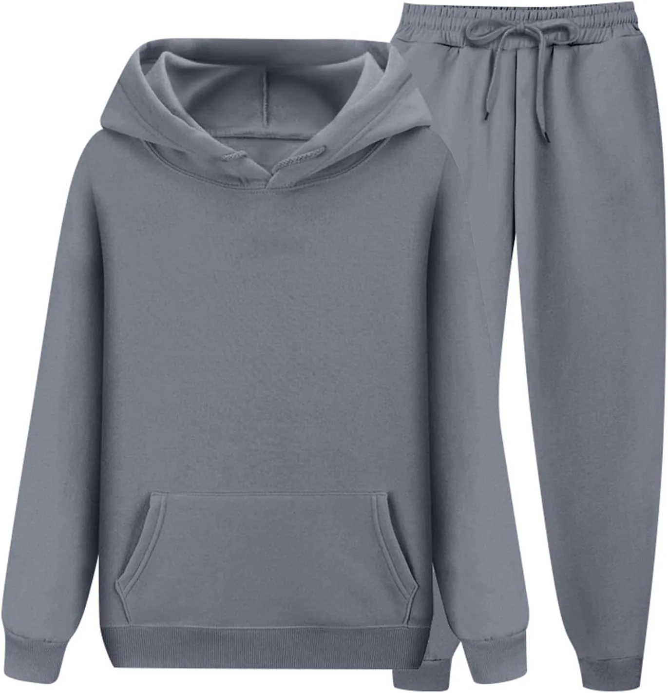 Womens 2 Piece Outfits Fall Oversized Workout Sets Lounge Sweatshirt with Pockets Jogger Hoodies and Pants Sets