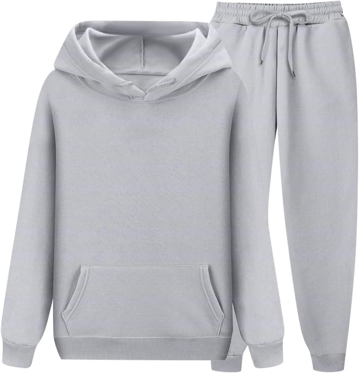 Womens 2 Piece Outfits Fall Oversized Workout Sets Lounge Sweatshirt with Pockets Jogger Hoodies and Pants Sets
