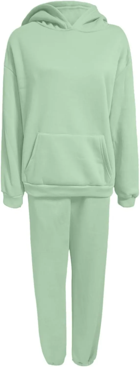 Womens 2 Piece Outfits Lounge Hoodie Sweatsuit Sets Oversized Sweatshirt Baggy Jogger Sweatpants Tracksuit