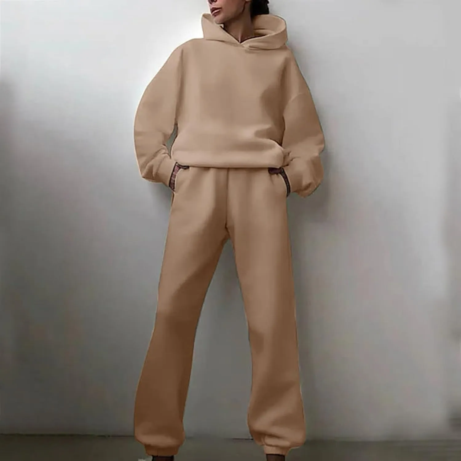 Womens 2 Piece Outfits Lounge Hoodie Sweatsuit Sets Oversized Sweatshirt Baggy Sweatpants Matching Set Tracksuit