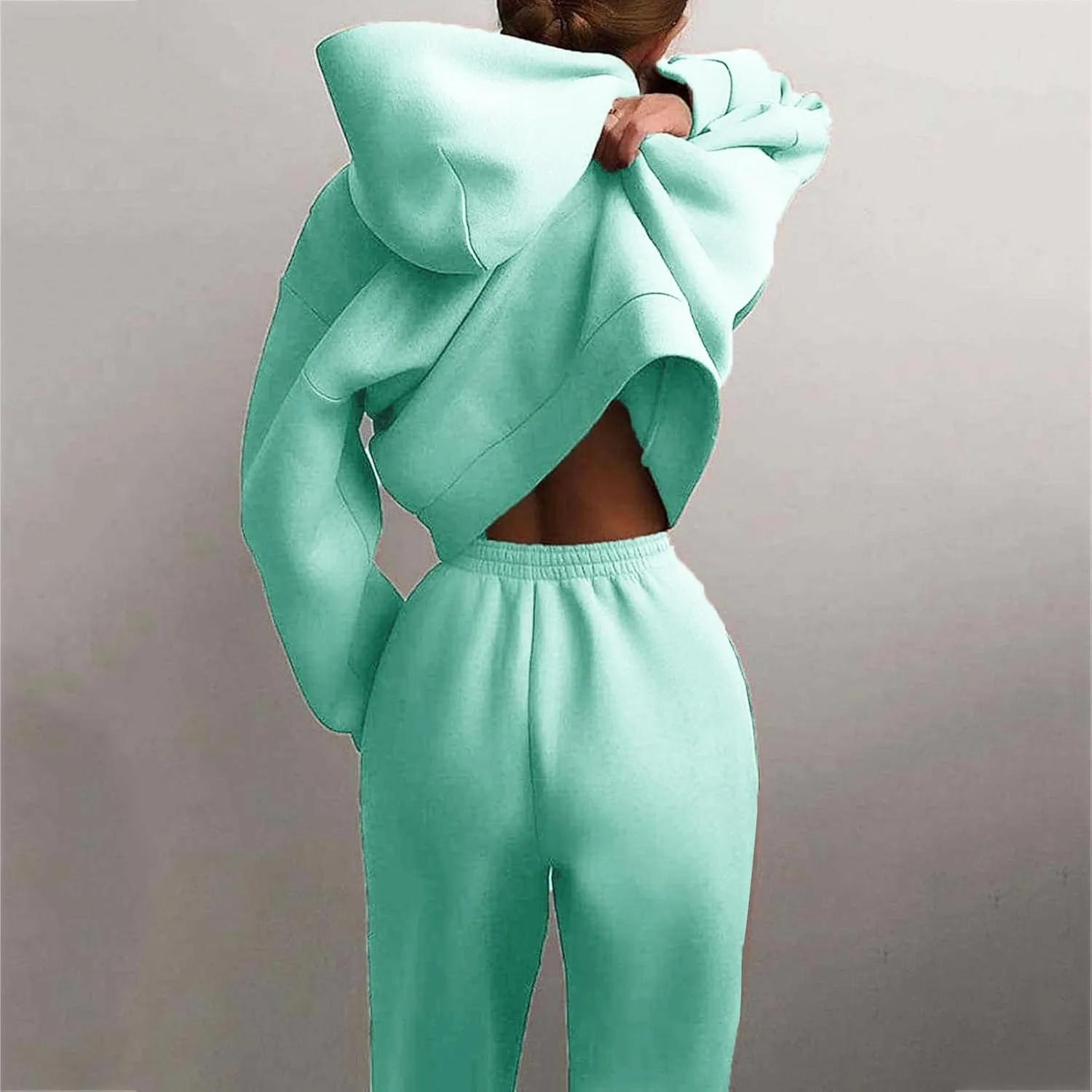 Womens 2 Piece Outfits Lounge Hoodie Sweatsuit Sets Oversized Sweatshirt Baggy Sweatpants Matching Set Tracksuit