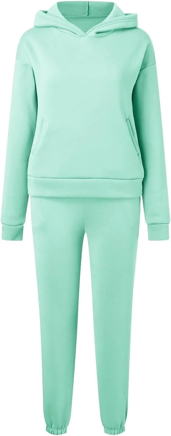 Womens 2 Piece Outfits Lounge Hoodie Sweatsuit Sets Oversized Sweatshirt Baggy Sweatpants Matching Set Tracksuit