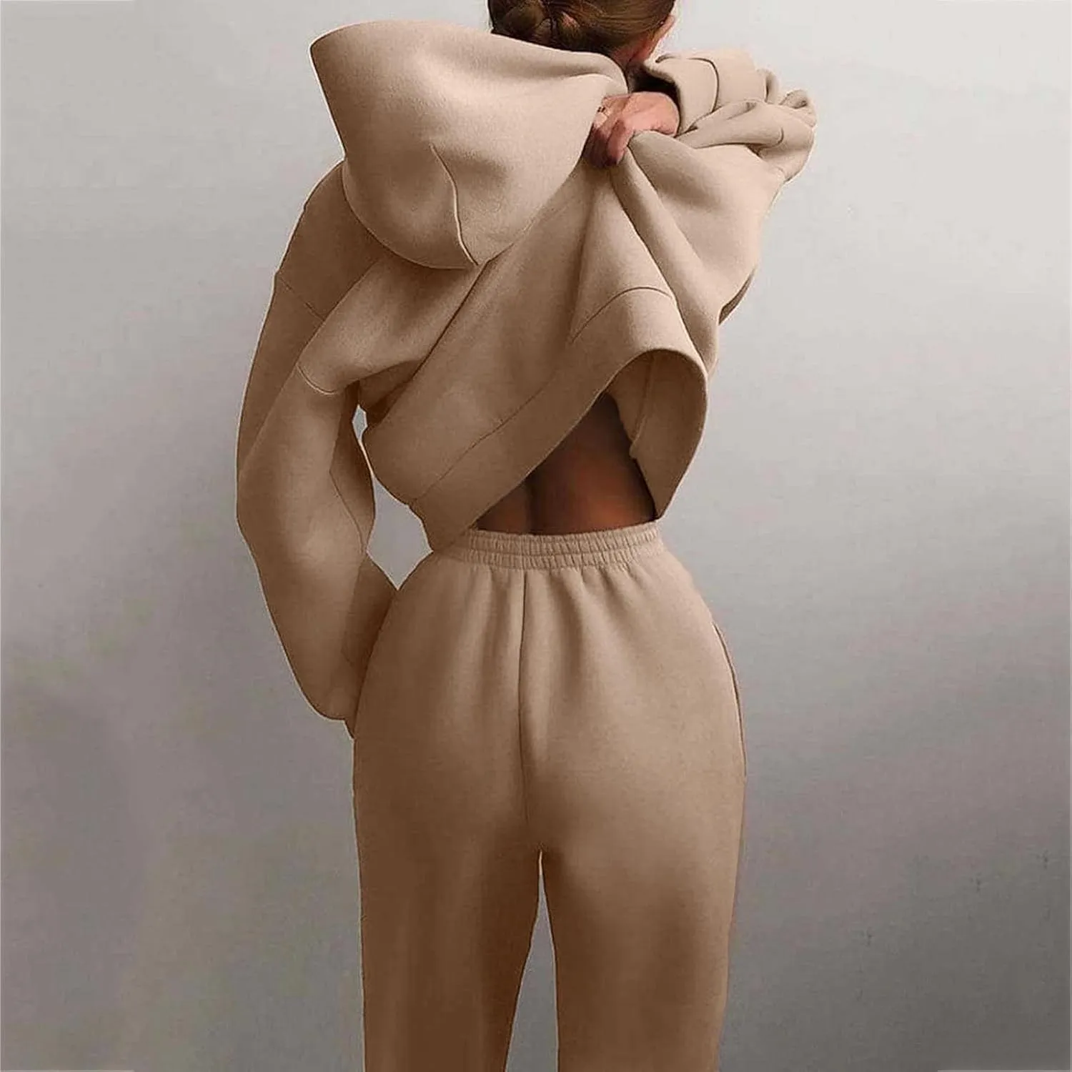 Womens 2 Piece Outfits Lounge Hoodie Sweatsuit Sets Oversized Sweatshirt Baggy Sweatpants Matching Set Tracksuit